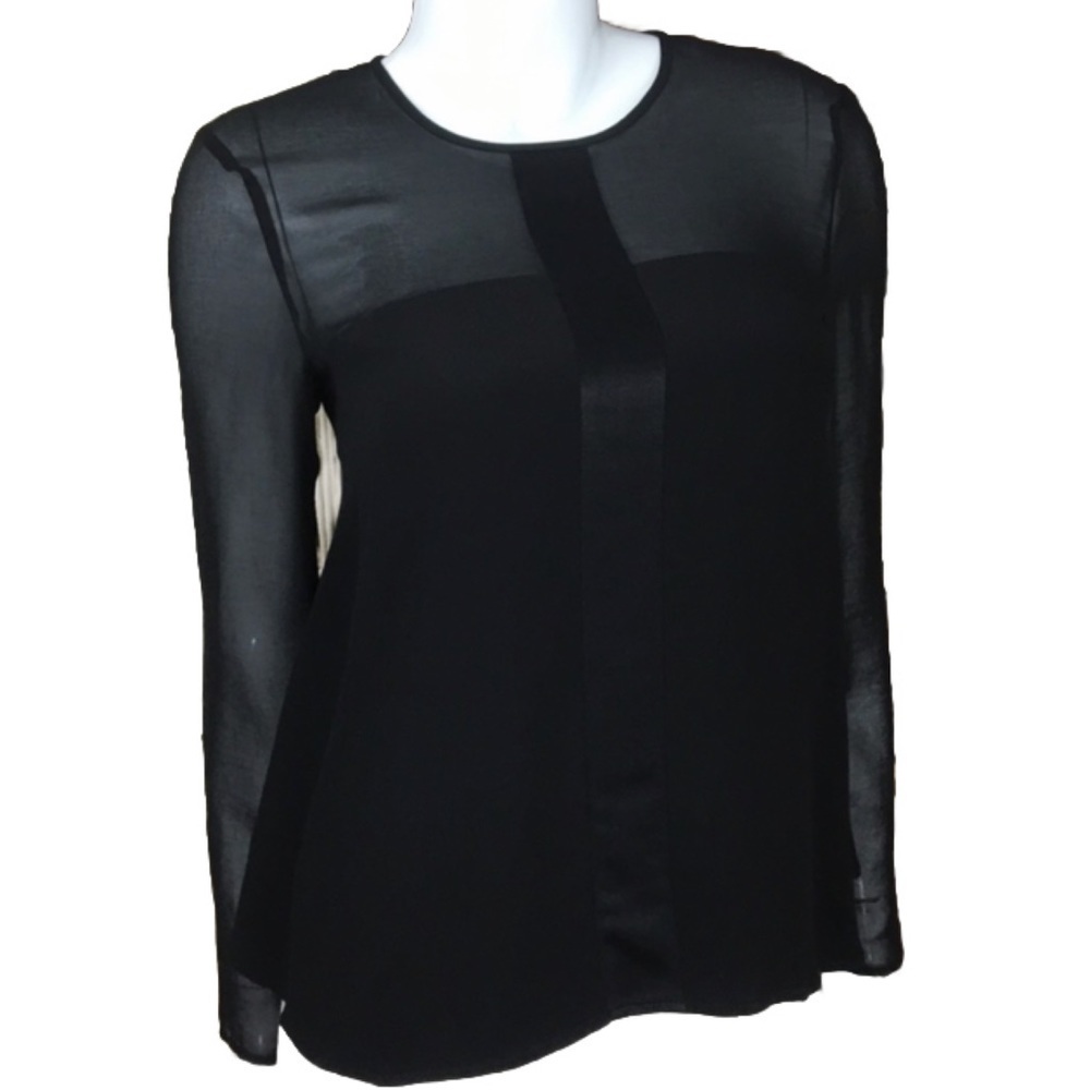 Zara Dressy Swing Blouse Sheer Size S